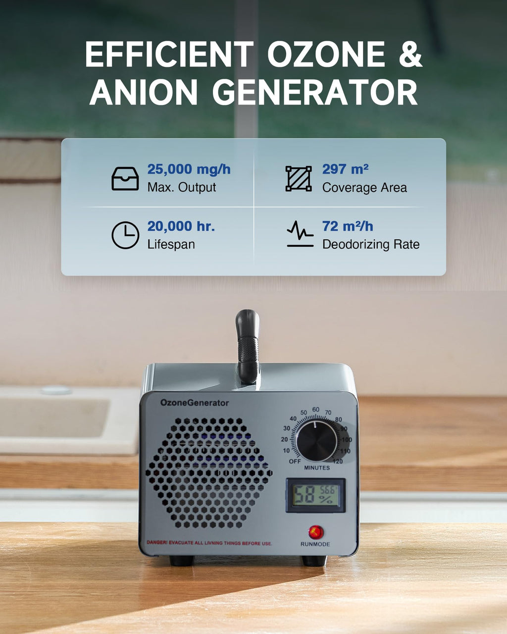 Creworks Ozone Generator | 25000mg/h Commercial Odor Eliminator Machine