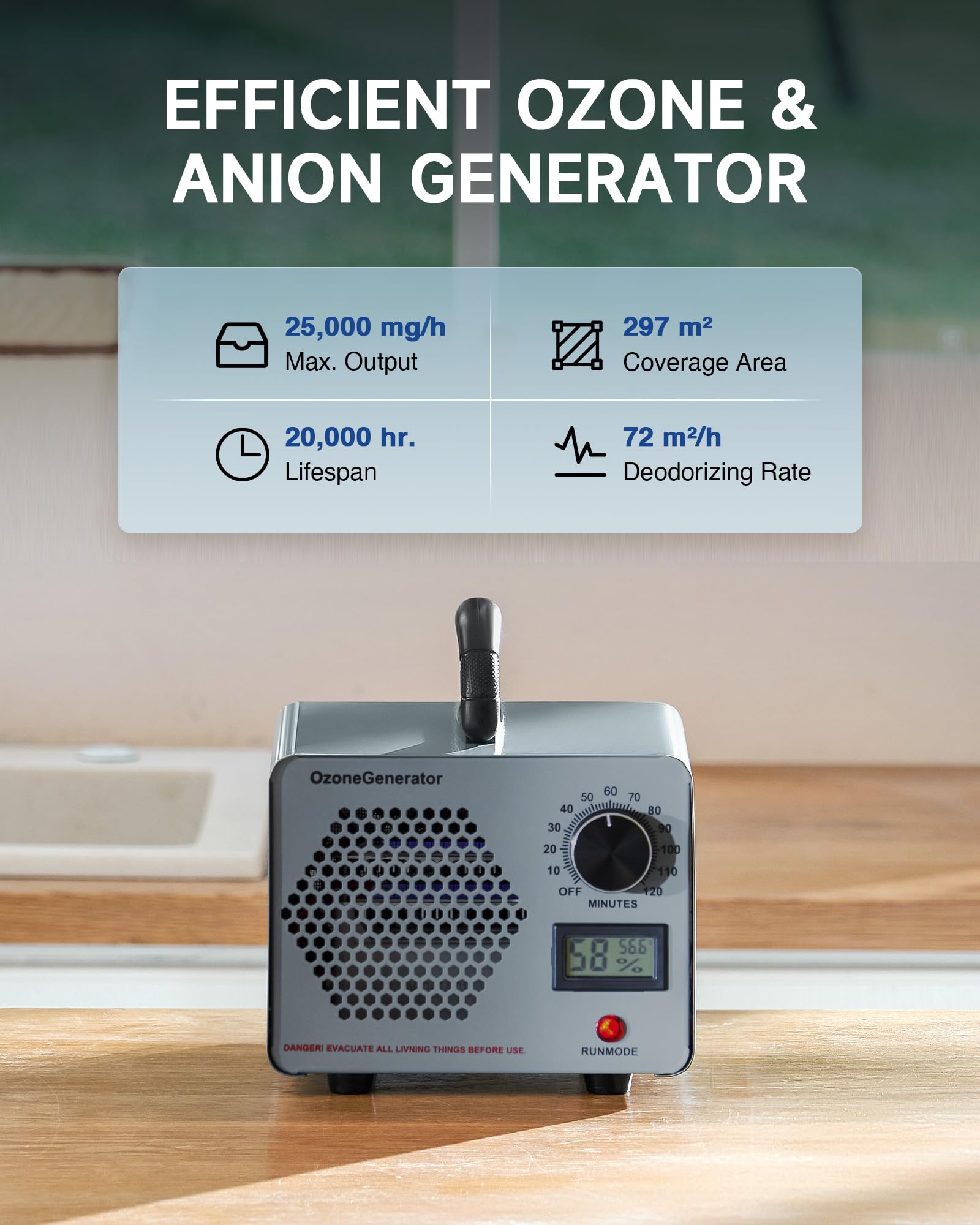 Creworks Ozone Generator | 25000mg/h Commercial Odor Eliminator Machine