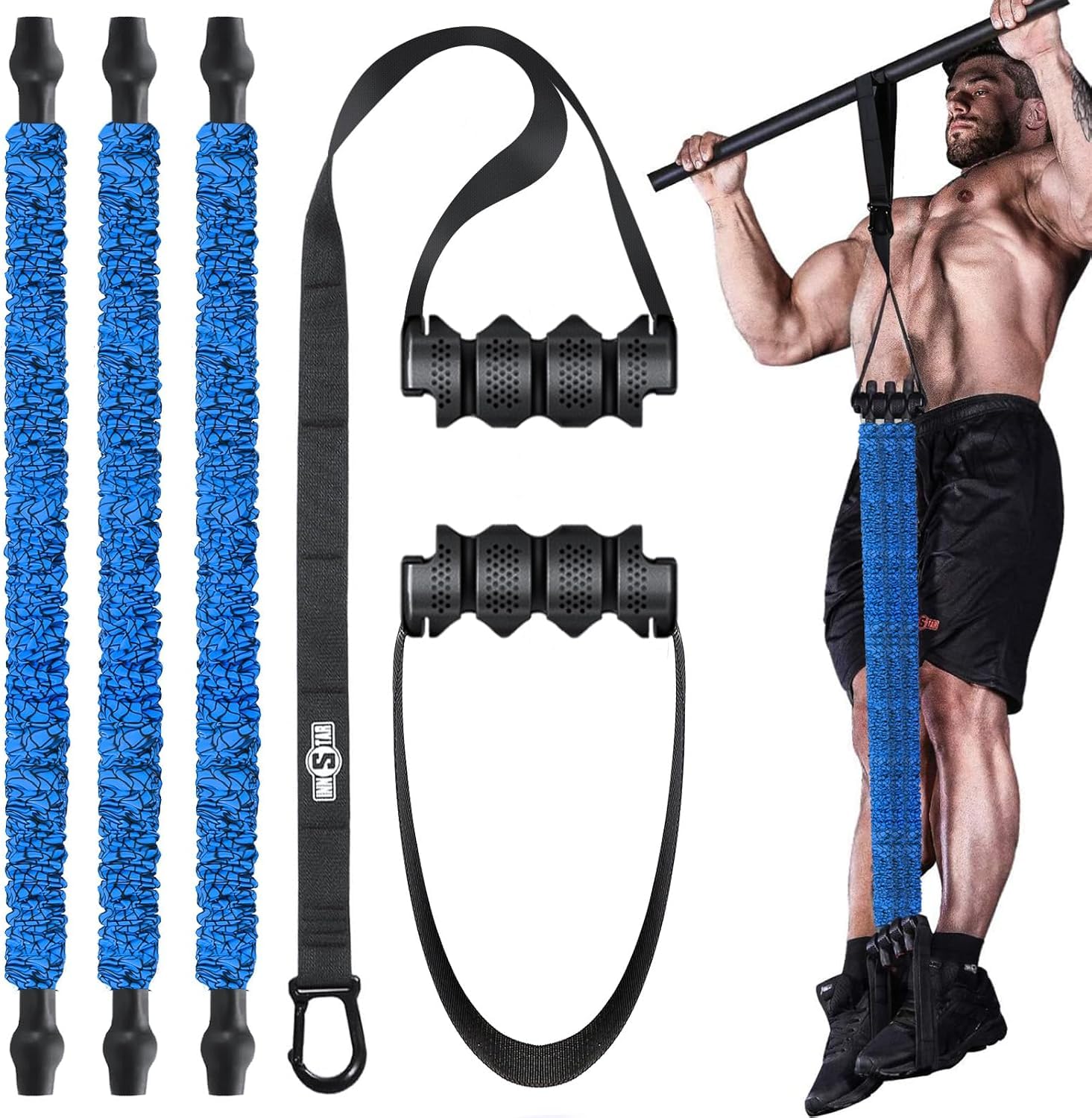Innstar Pull Up Assistance Bands - 3 Heavy-Duty Adjustable Resistance Set