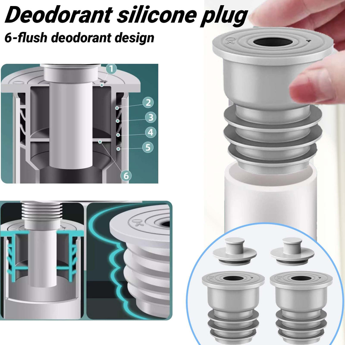 SVOCK 2PCS 35-40mm Silicone Washing Machine Waste Pipe Connector, Drain Pipe Seal Ring, Waste Pipe Seal - image 3