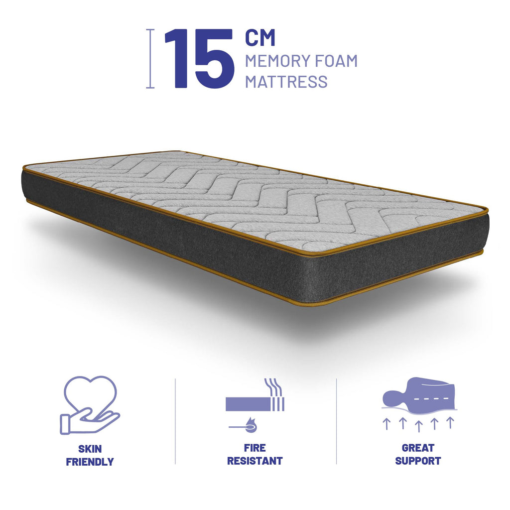 Naturalex Cotswold 3ft Single Memory Foam Mattress | 15cm Orthopaedic