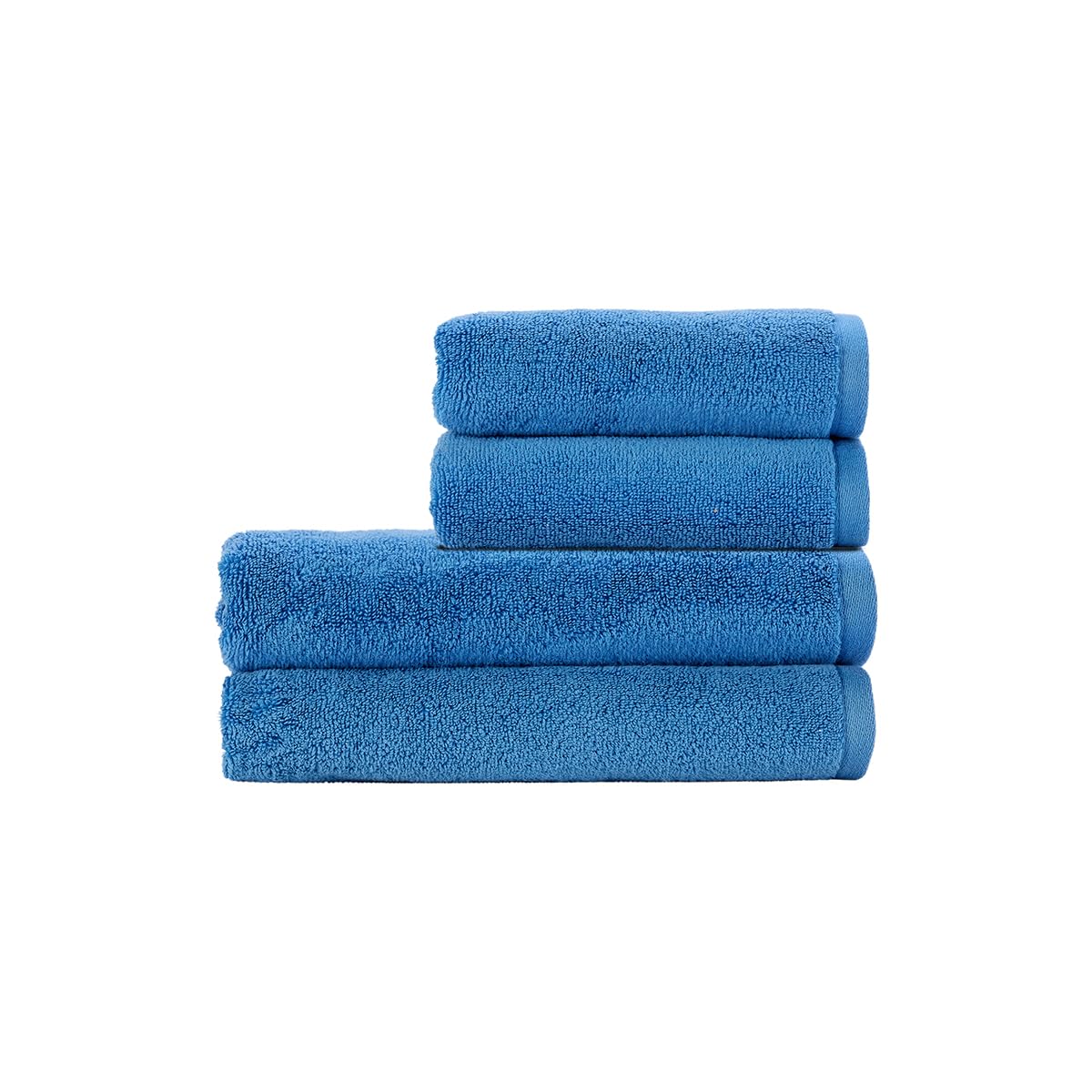 Christy Cirrus 4-Piece Quick Dry Cotton Bath Towel Set | Ocean Blue