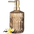 EMPO Glass Soap Dispenser – 12oz Vintage Lotion Bottle (Brown)