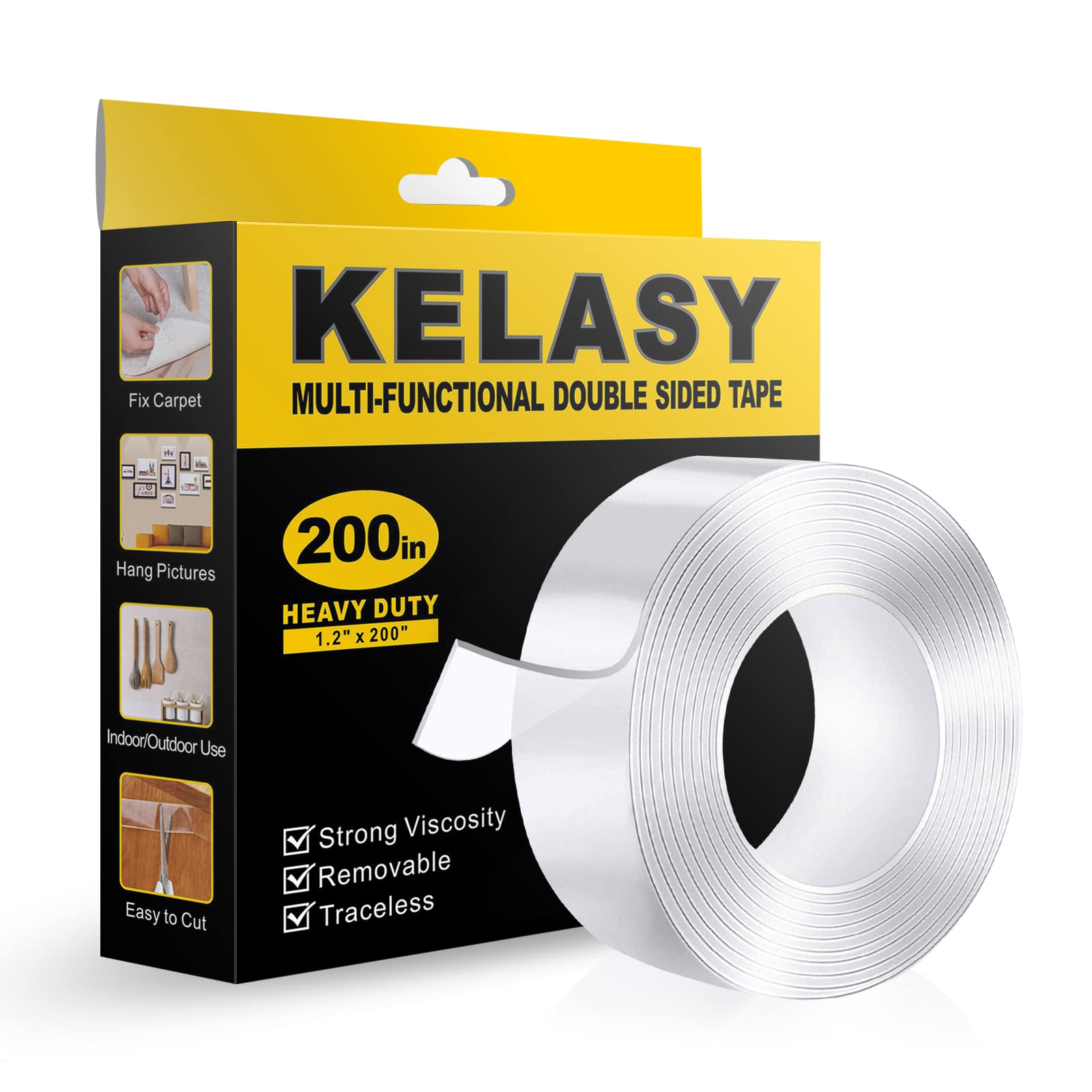Kelasy Nano Double Sided Tape Heavy Duty – Transparent Mounting Tape