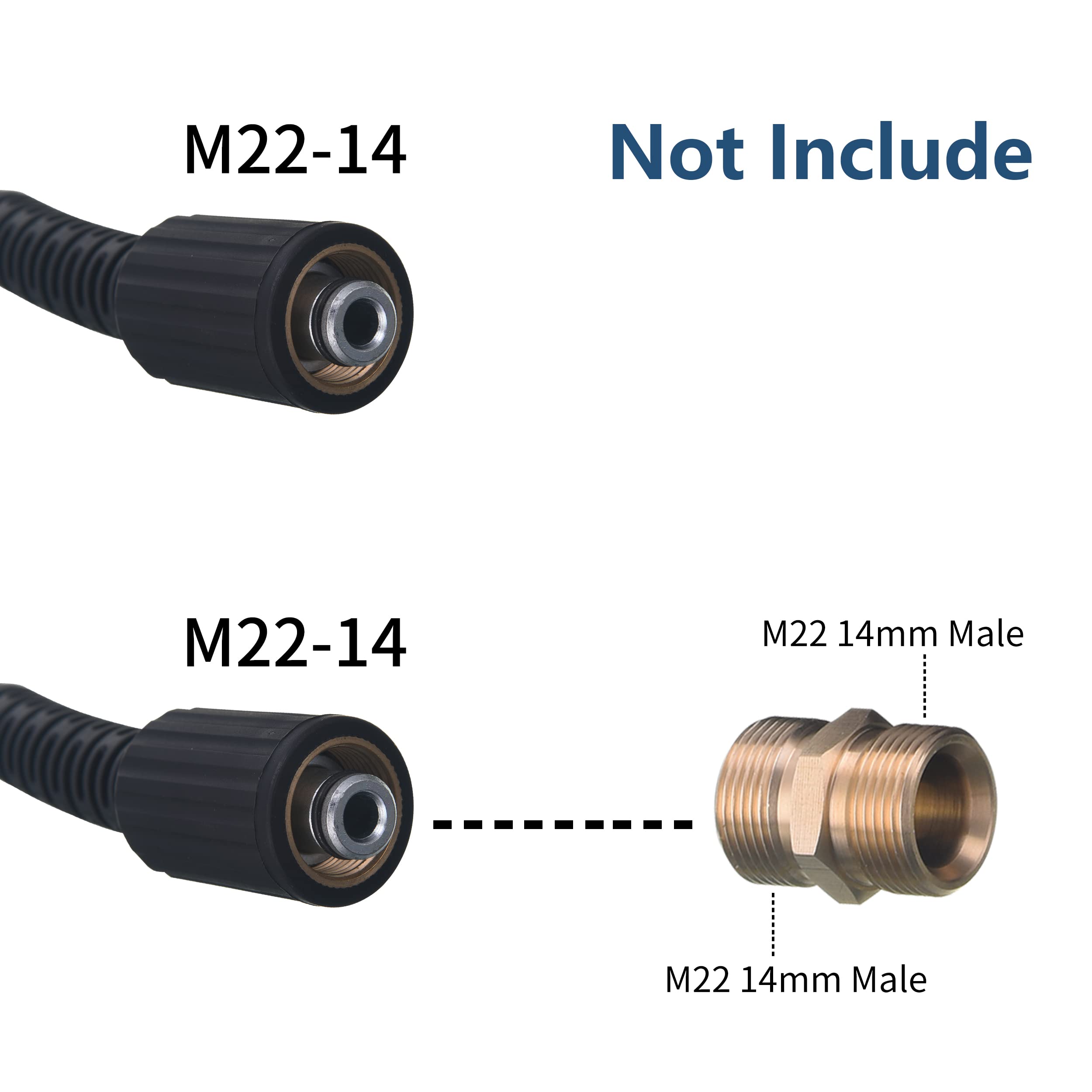 Tool Daily Pressure Washer Hose | 50 FT x 1/4 Inch | 3600 PSI M22 14mm