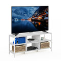 Furinno Camnus Modern Living TV Stand for TVs up to 60 Inch, Solid White/White - image 1