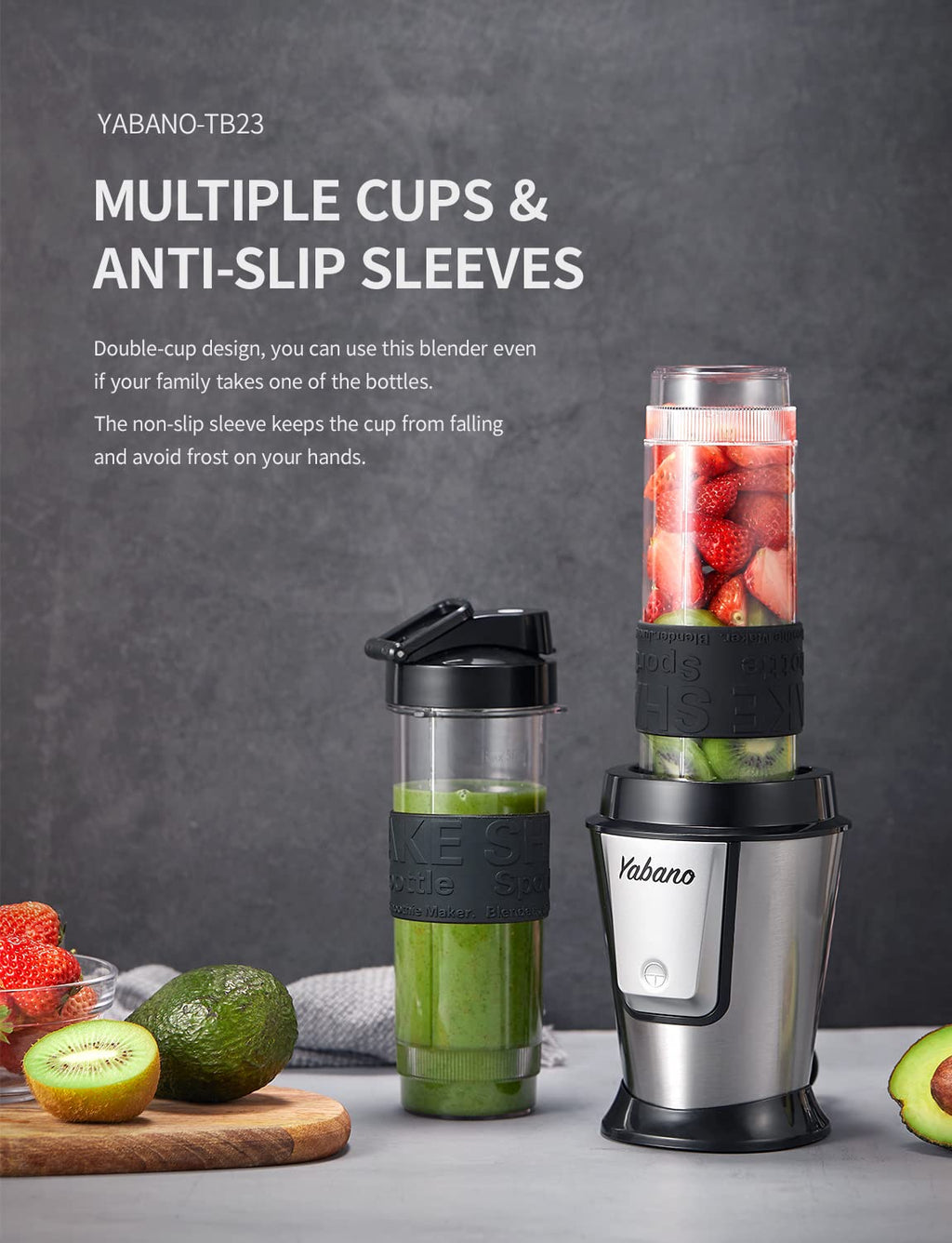 Yabano 500W Personal Blender – 2-in-1 Smoothie Maker with Grinder