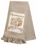 Heritage Lace Vintage Garden Gray Cotton Tea Towel with Ruffled Hem