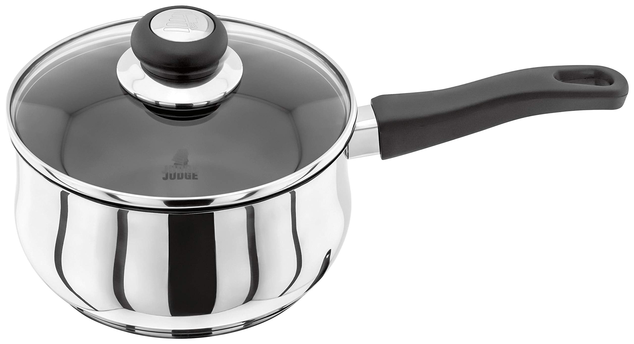 Judge Vista Non-Stick Stainless Steel Saucepan with Glass Lid, 18cm