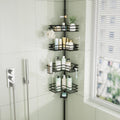 HapiRm Adjustable Height Stainless Steel Corner Shower Caddy – Black