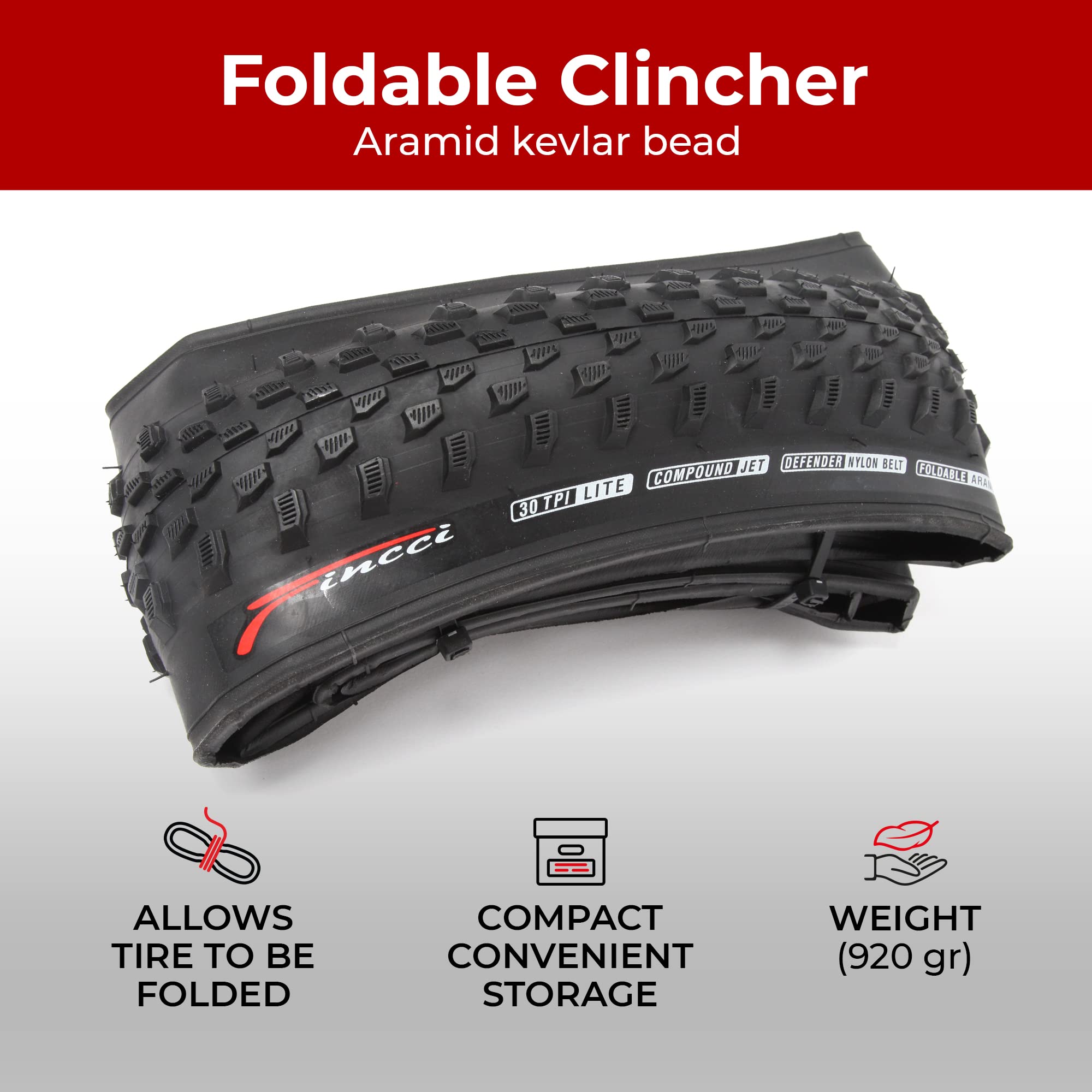 Fincci 29 x 2.1 MTB Tyres | Foldable Puncture Resistant Tires - Pair