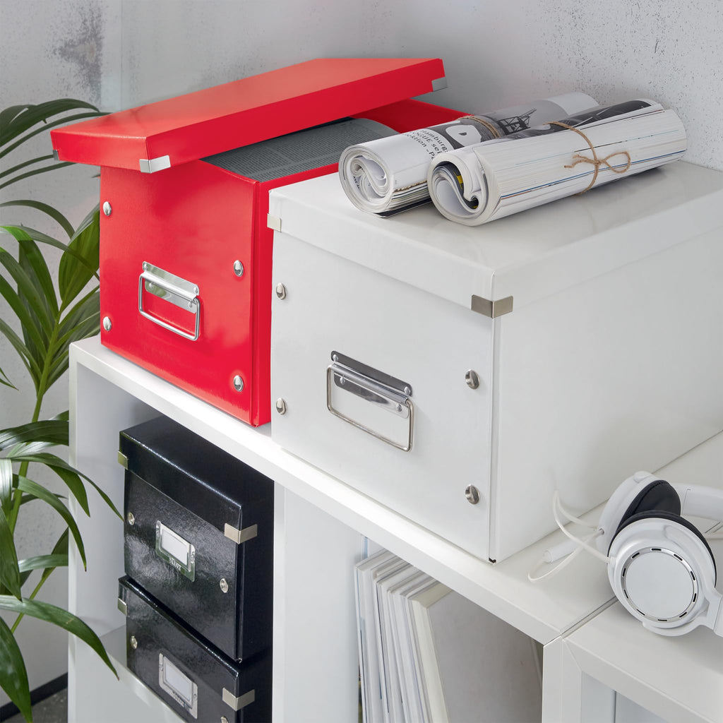 Leitz WOW Large Storage Box, Click and Store Range, Large Cube Storage Box, Red, 61080026 - image 2