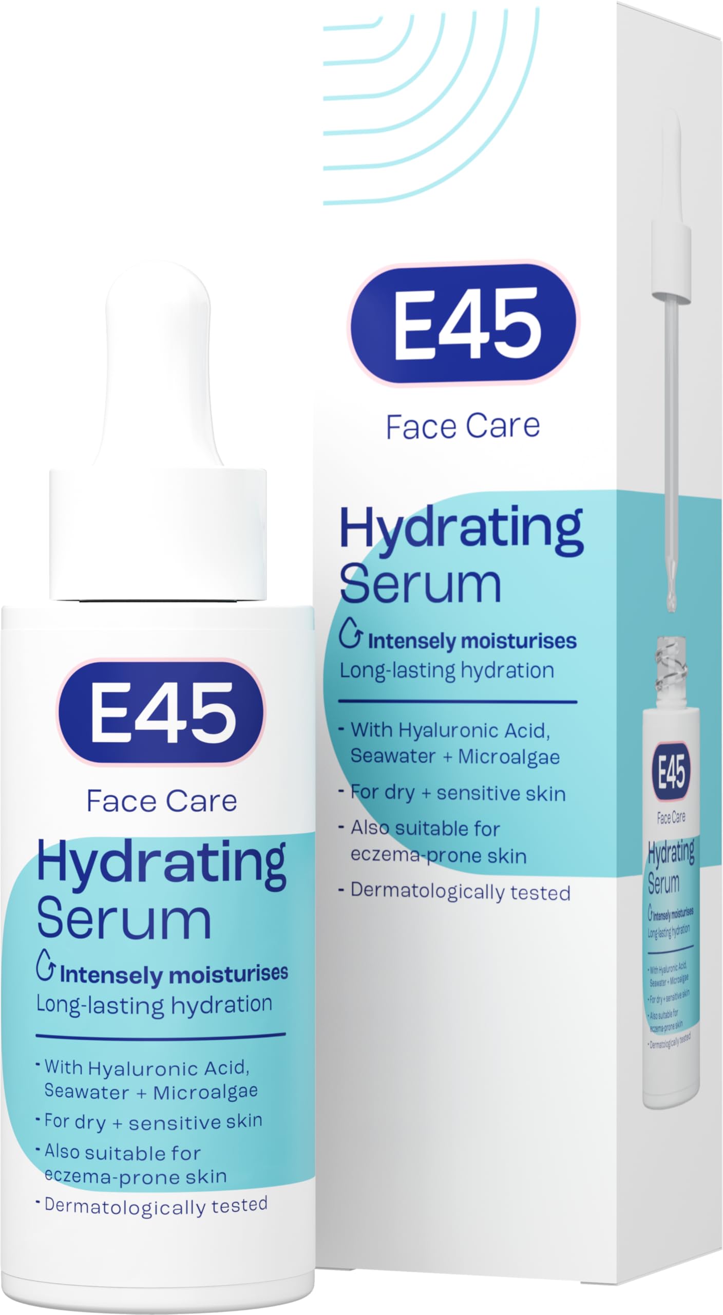 E45 Face Hydrating Serum | Hyaluronic Acid for Dry & Sensitive Skin | 30ml