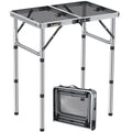 Anbte Folding Grill Table – 3 Adjustable Heights Aluminum Camping Table