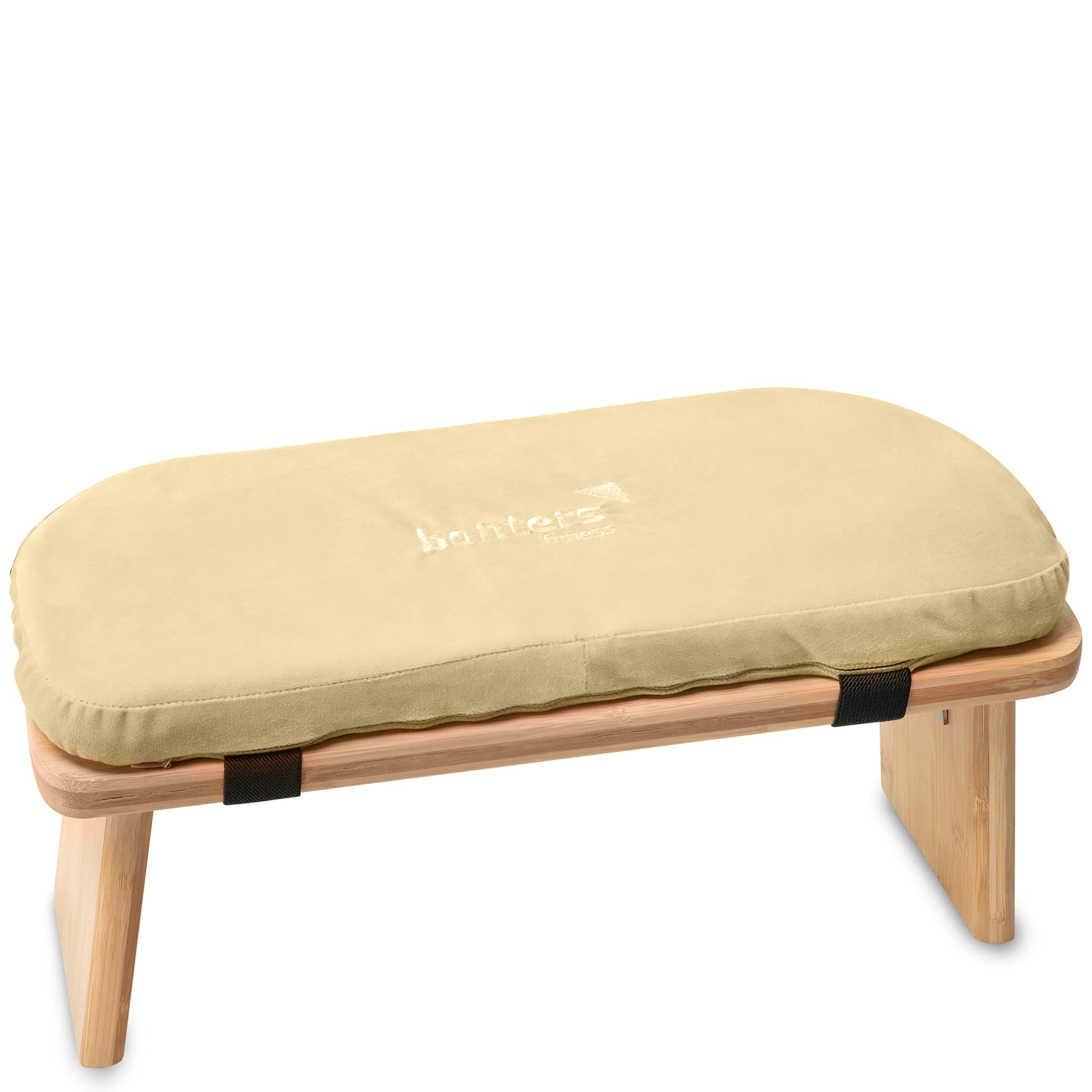 Banters Foldable Bamboo Meditation Bench – Ergonomic Kneeling Stool, Beige