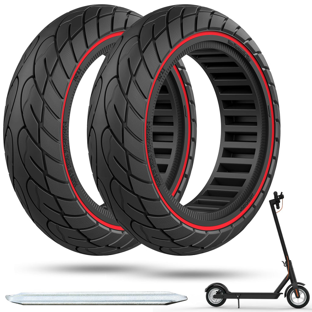 OUXI 10-Inch Solid Scooter Tyres | Puncture Proof for Ninebot Max G30P | 2 Pack