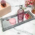 Mirrored Crystal Tray – Crushed Diamond Vanity Organizer