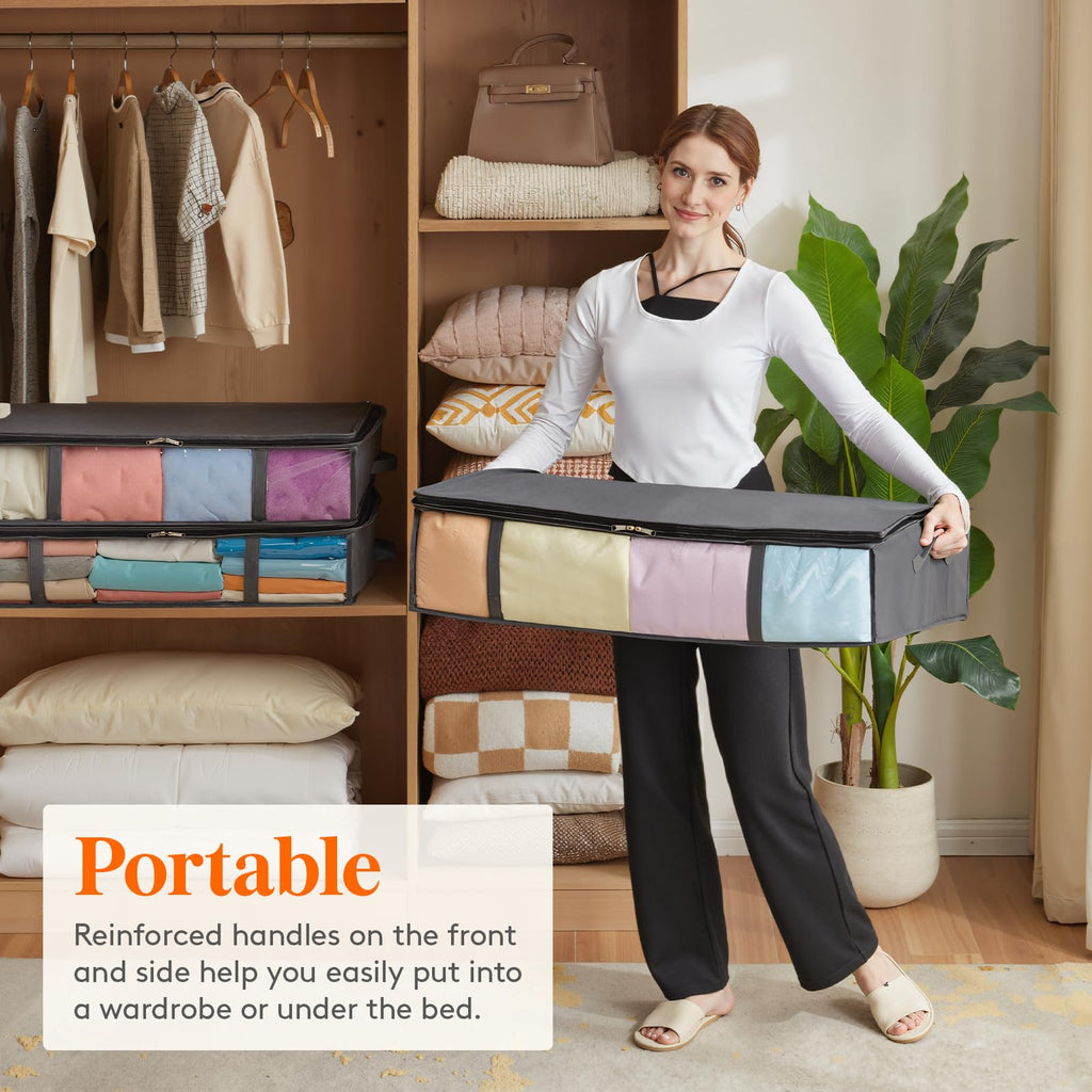 Lifewit 3 Pack Under Bed Storage,65L Clothes Storage Bags with Clear Window - image 5