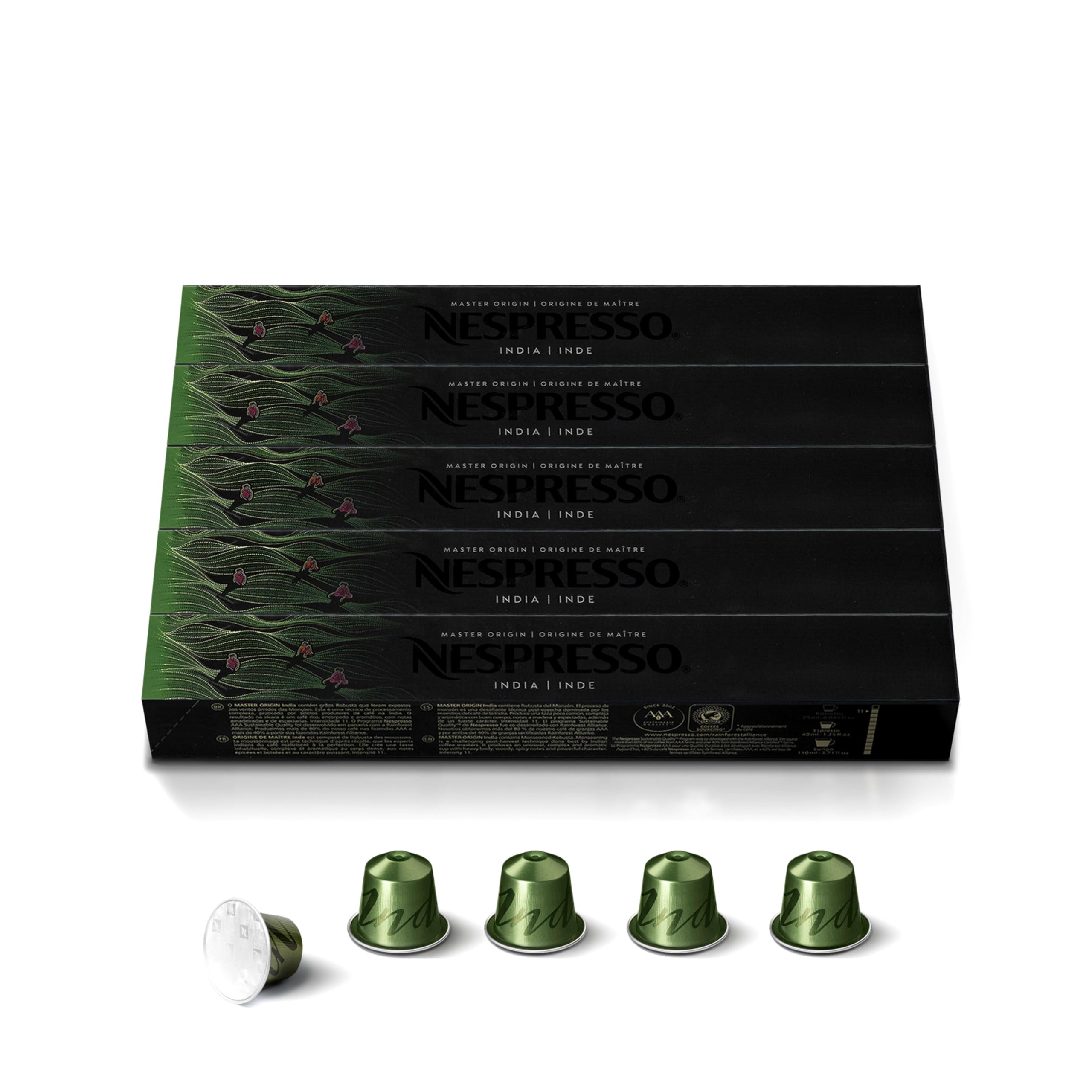 Nespresso India Master Origin Dark Roast Coffee Pods - 50 Count