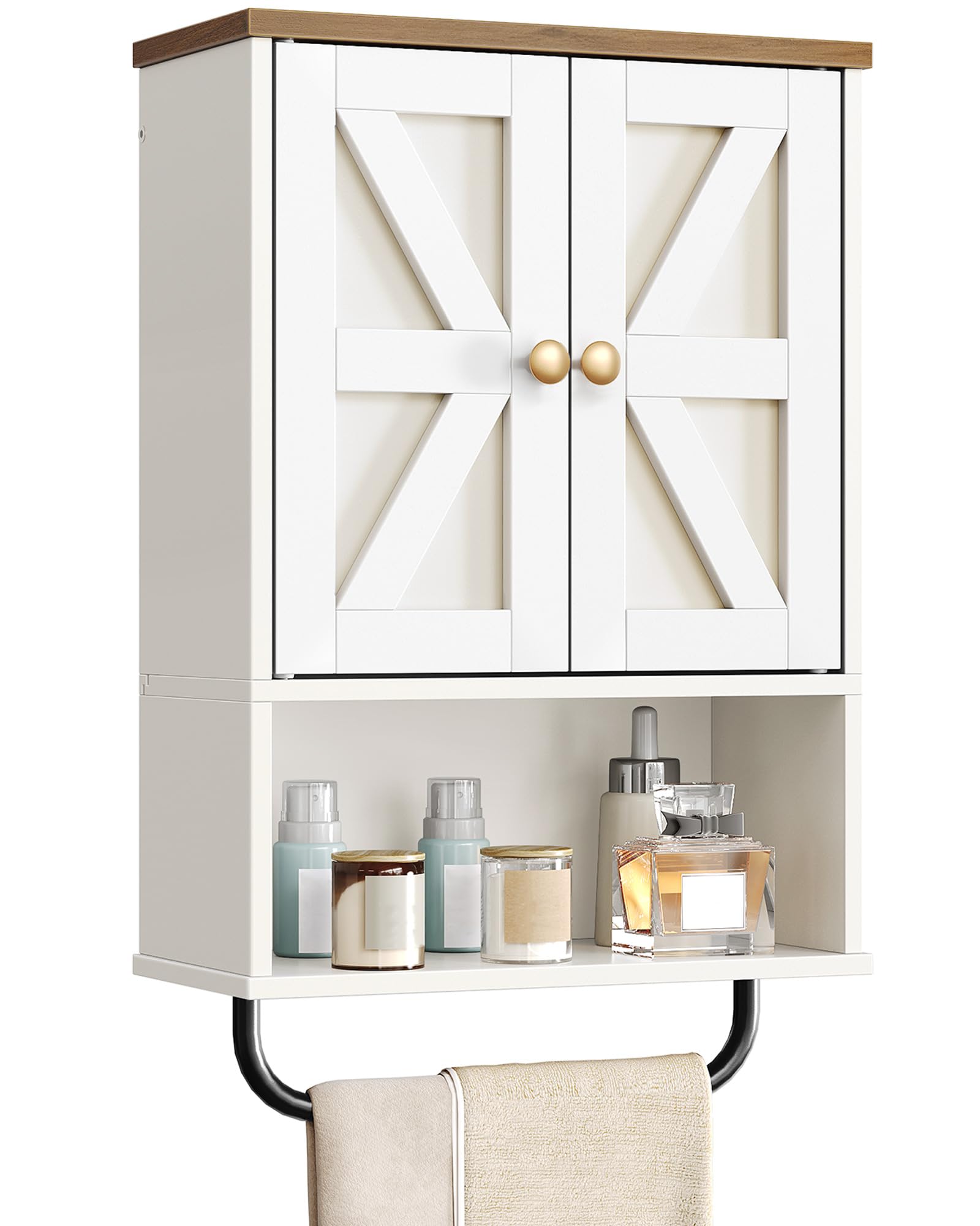 CHOEZON Farmhouse Bathroom Wall Cabinet | Wooden Medicine Organizer