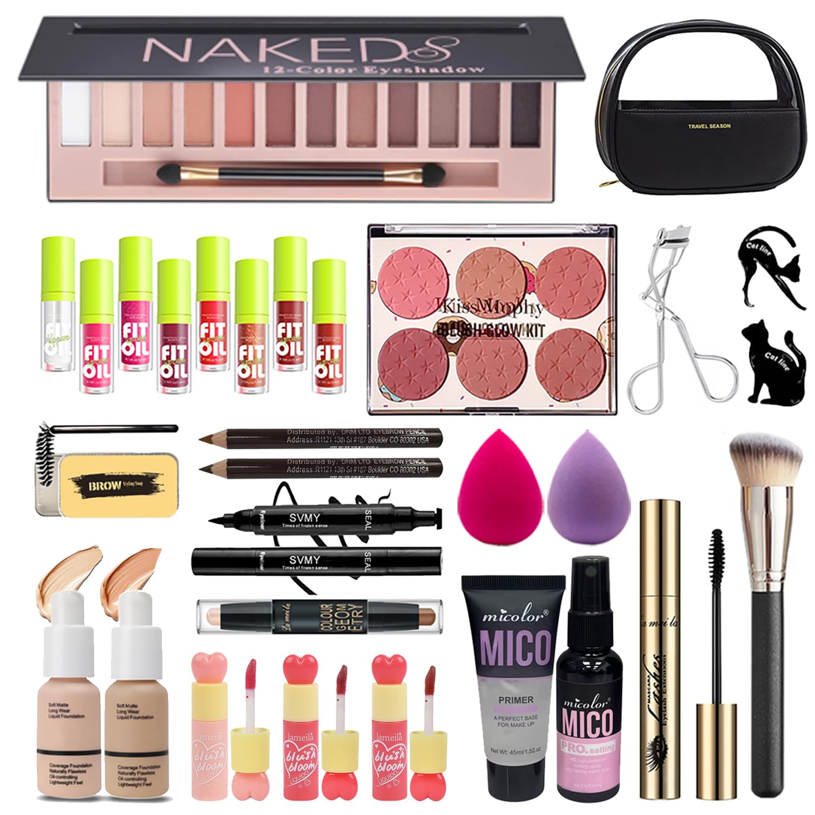 All-in-One Full Makeup Kit for Women and Beginners - 27 Pcs