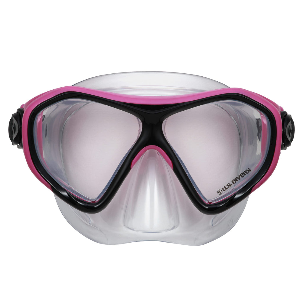 U.S. Divers Dorado II Junior Snorkel Set – Kids Fins & Mask, Pink/Black