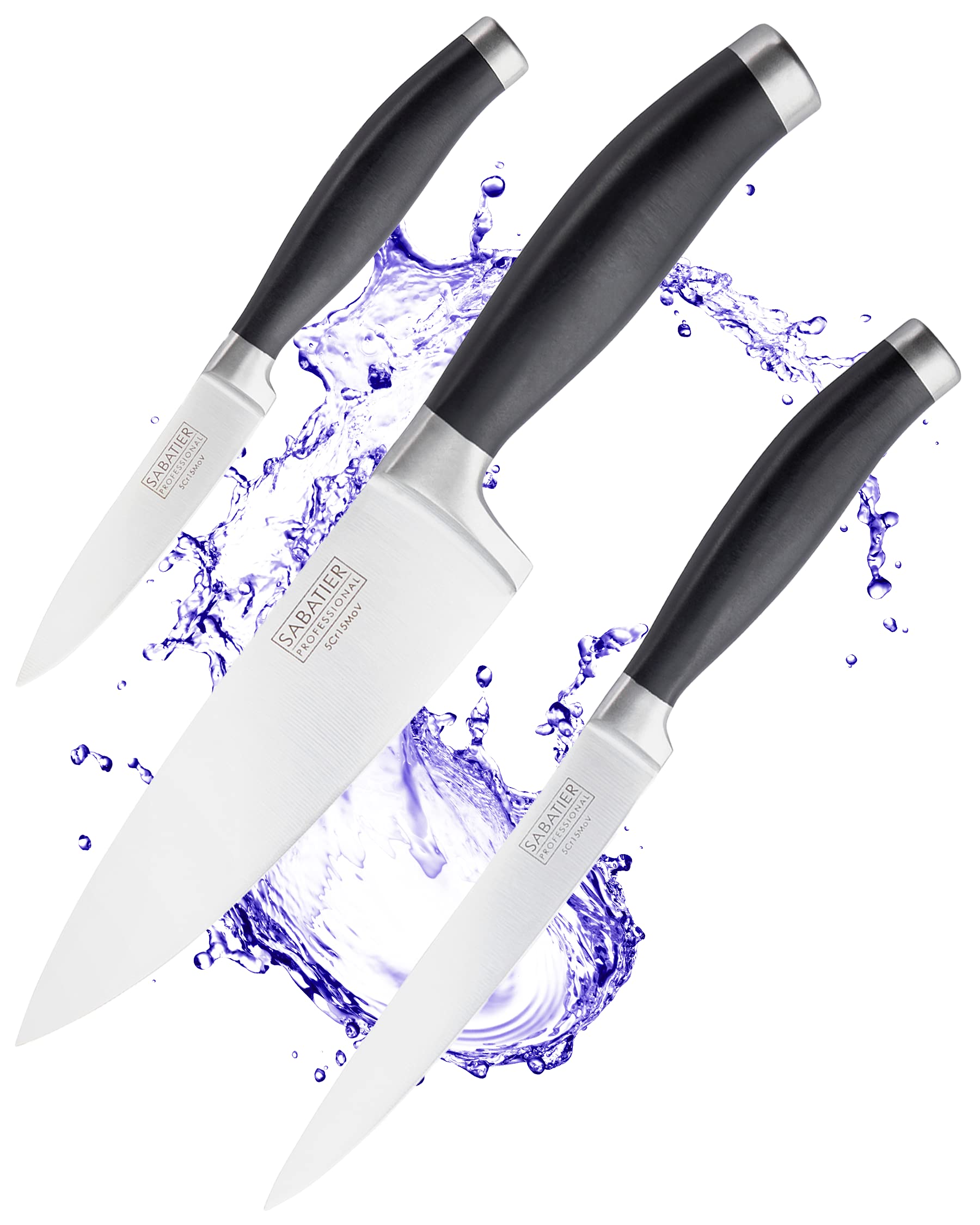 Sabatier Professional 3-Piece Knife Set | Stainless Steel Chef Knives