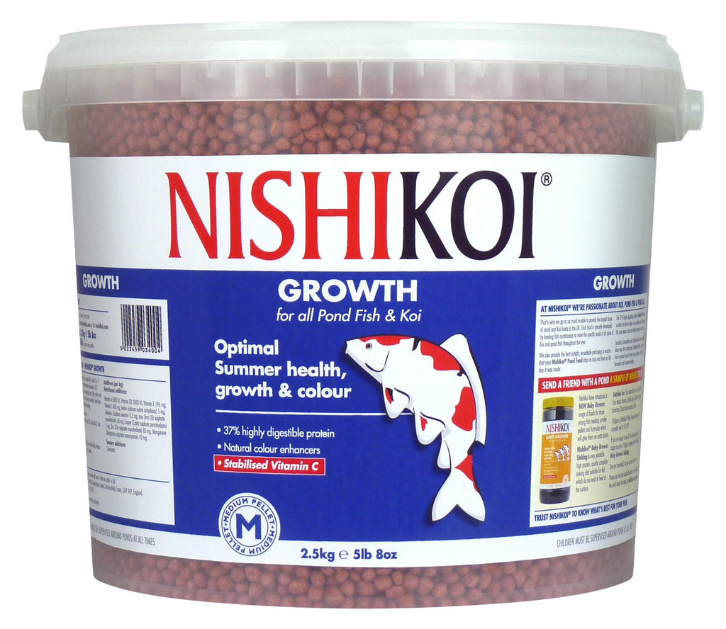 Nishikoi Growth Koi & Pond Fish Food - High Protein Medium Pellets - 2.5kg