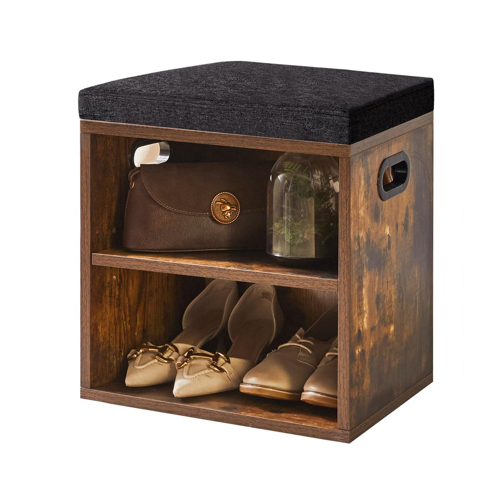 YMYNY Shoe Storage Bench with Padded Seat | 2-Tier Adjustable Rack
