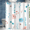 Lerores Light Blue Floral Shower Curtain – Anti-Mould & Weighted Hem
