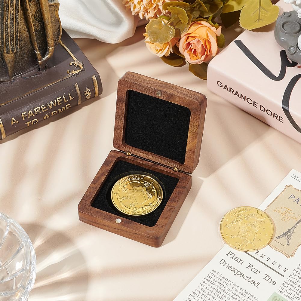 FINGERINSPIRE Wood Challenge Coin Display Box With Black Velvet Inside - image 5