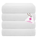 CASA COPENHAGEN 4 Piece Bath Towel Set – White 550 GSM Cotton