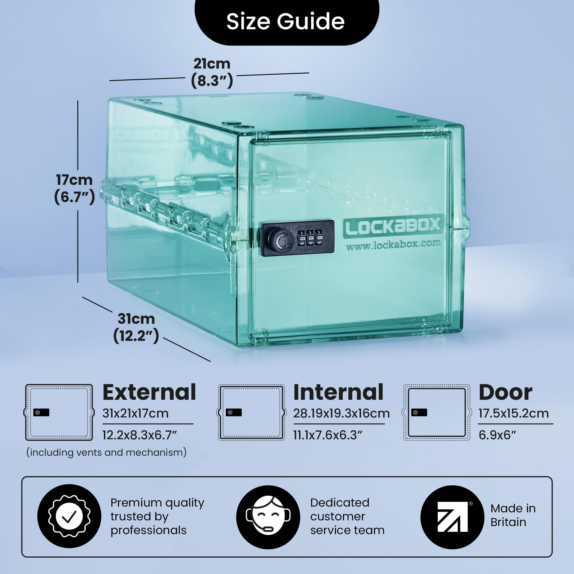 Lockabox One Medi Green | 10L Lockable Storage Box for Food and Medicine