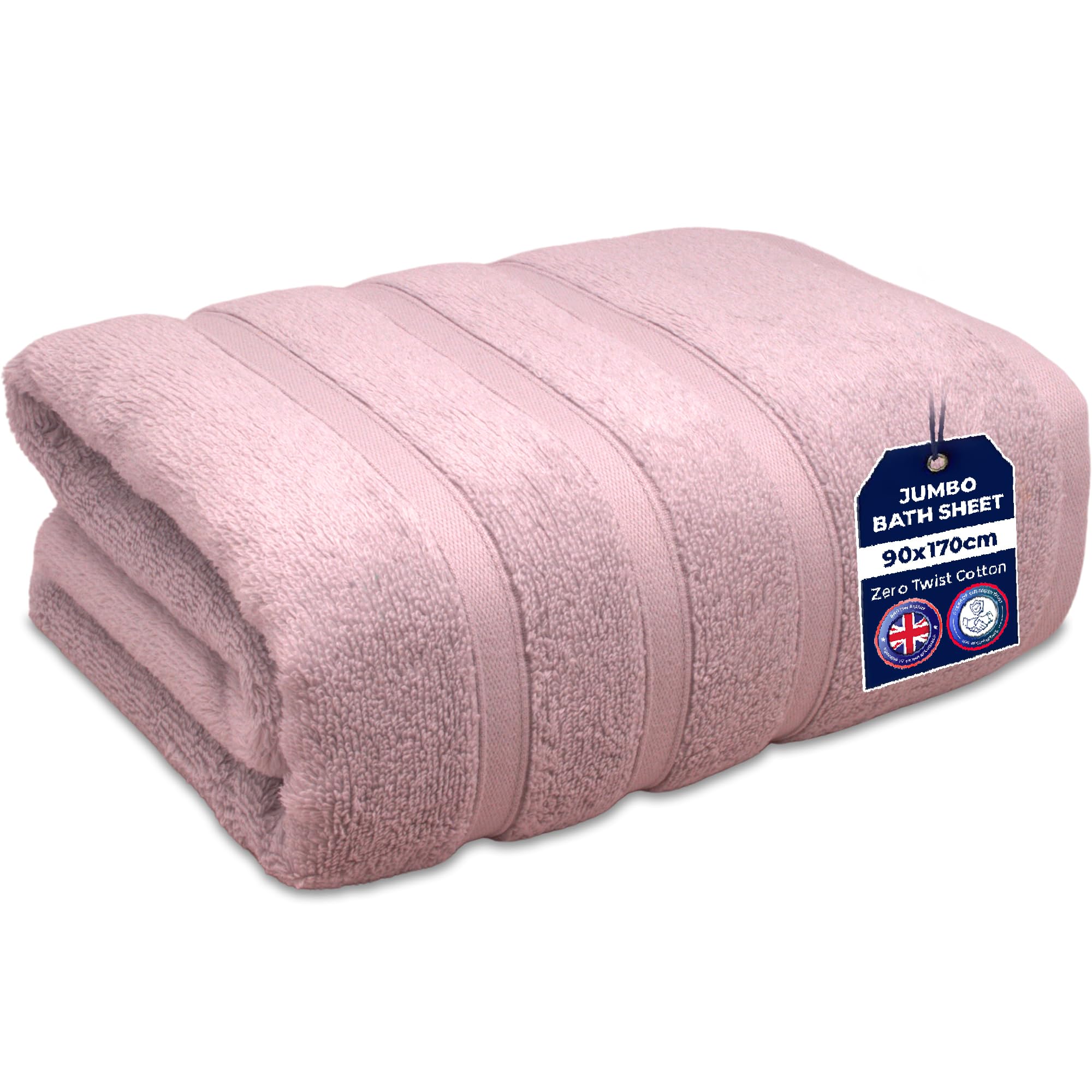 Towelogy Jumbo Bath Sheet | 100% Egyptian Cotton XL Towel - Blush Pink