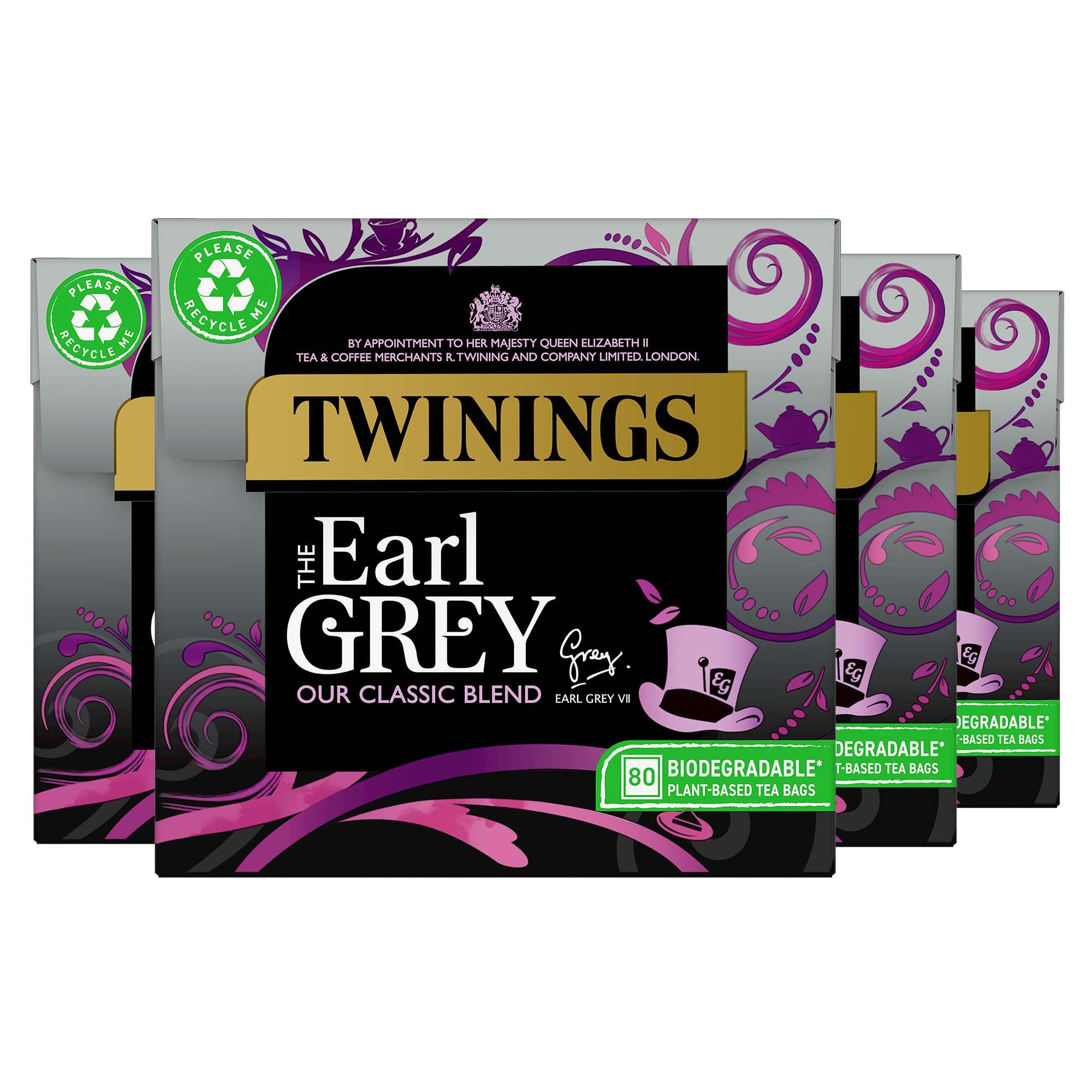 Twinings Earl Grey Black Tea - 320 Tea Bags (Bulk Multipack of 4 x 80)