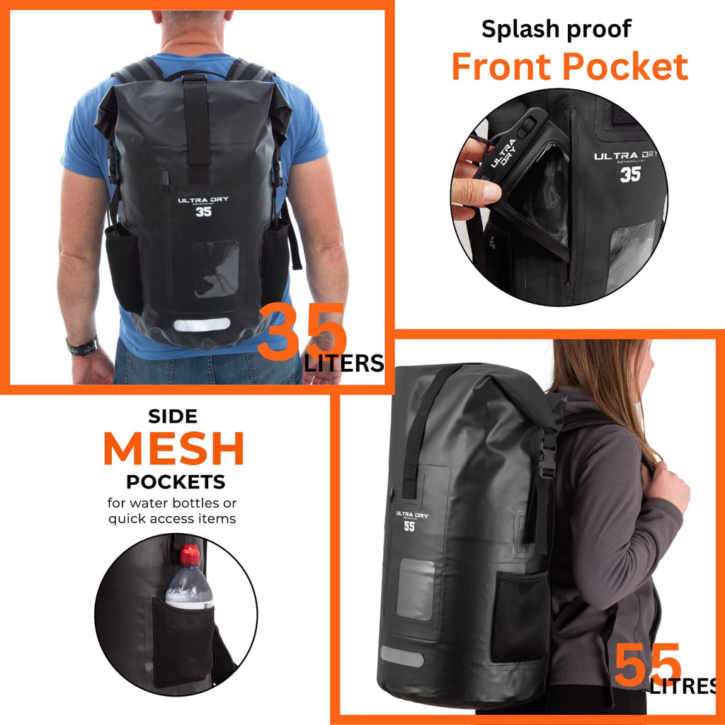 35L Waterproof Dry Bag Backpack with IPX8 Phone Case