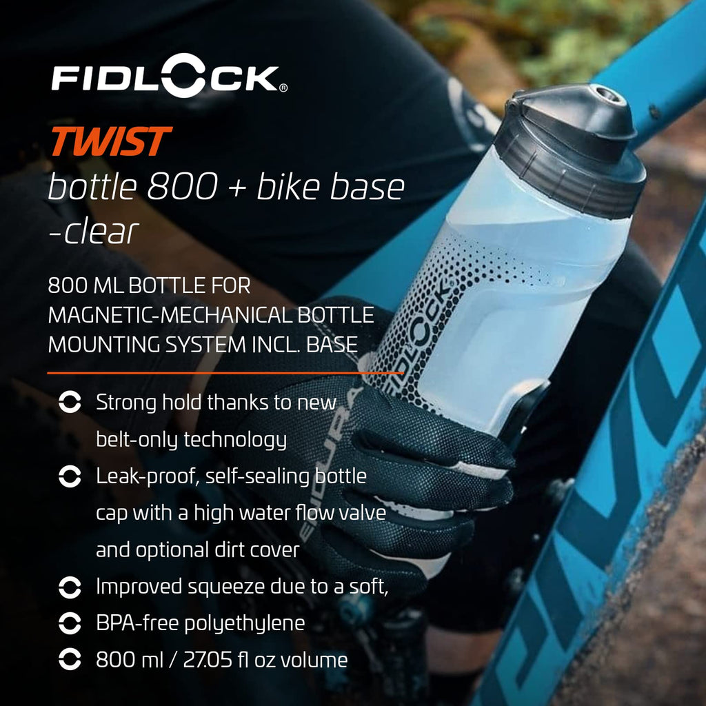 Fidlock Twist 800 Magnetic Bike Bottle Set | BPA-Free Transparent Clear