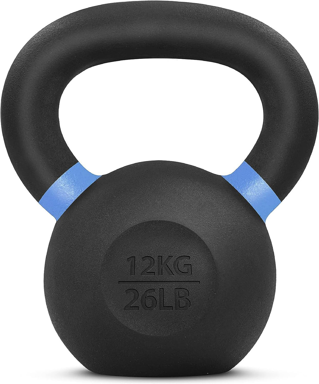 Yes4All Powder Coated Cast Iron Kettlebell - 12 kg Weight, Blue