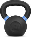 Yes4All Powder Coated Cast Iron Kettlebell - 12 kg Weight, Blue