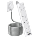 LENCENT 4-Way Power Strip with USB-C & 3 USB Ports, 1.8M Braided Cord