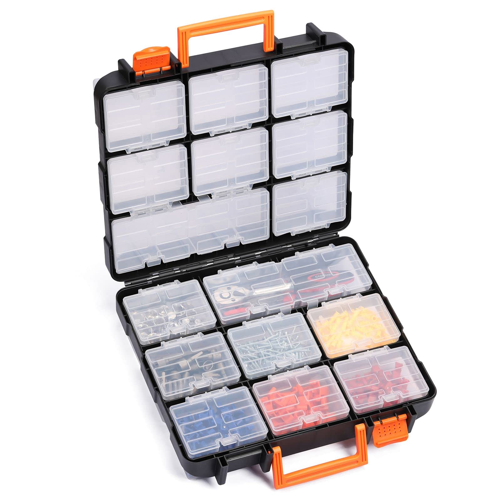 Mayouko 16 Compartment Toolbox Organizer | Hardware Storage Case