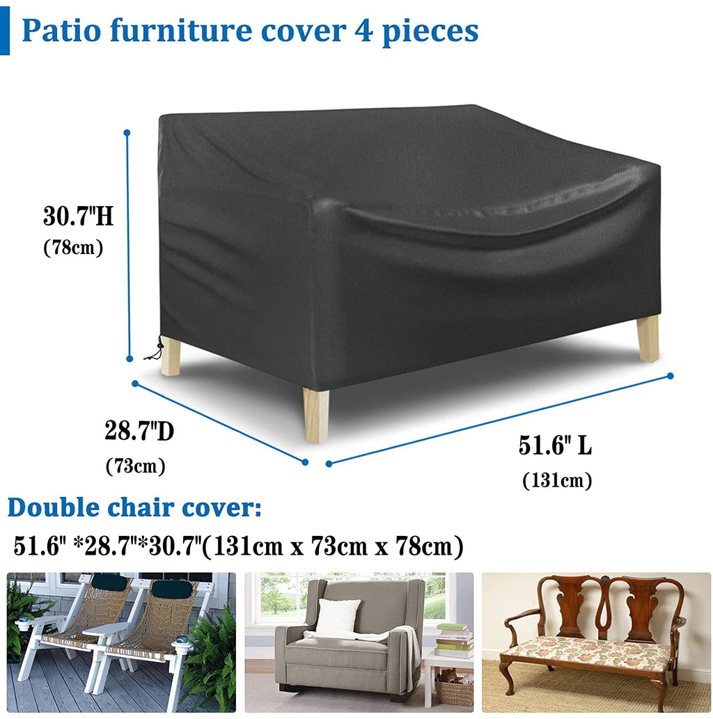 4-Piece Patio Furniture Cover Set – 420D Heavy Duty Oxford