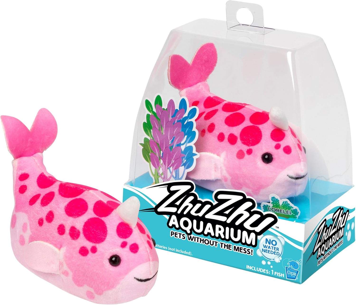 Zhu Zhu Fish by Snaps – Interactive Electronic Plush Land Swimming Toy