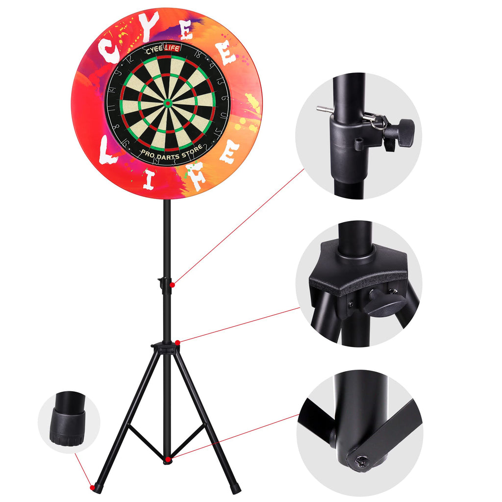 CyeeLife Dartboard Stand Tripod ZD04A for Steel and Soft Tip Darts