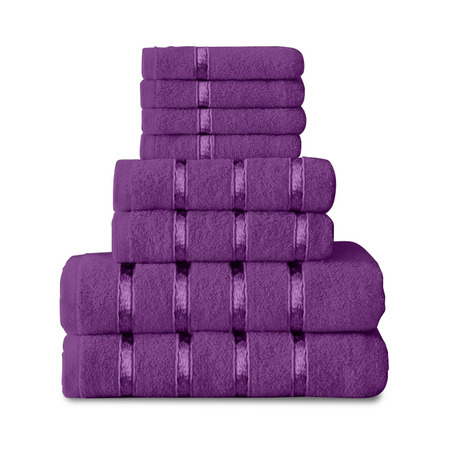 GC Gaveno Cavailia 8-Piece Cotton Towel Bale Set - Aubergine 450 GSM