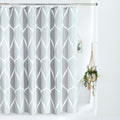 VANZAVANZU Geometric Fabric Shower Curtain with Metal Hooks – Grey