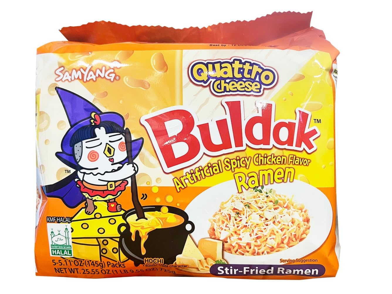 Samyang Buldak Quattro Cheese Spicy Korean Ramen Noodles - 5 Pack