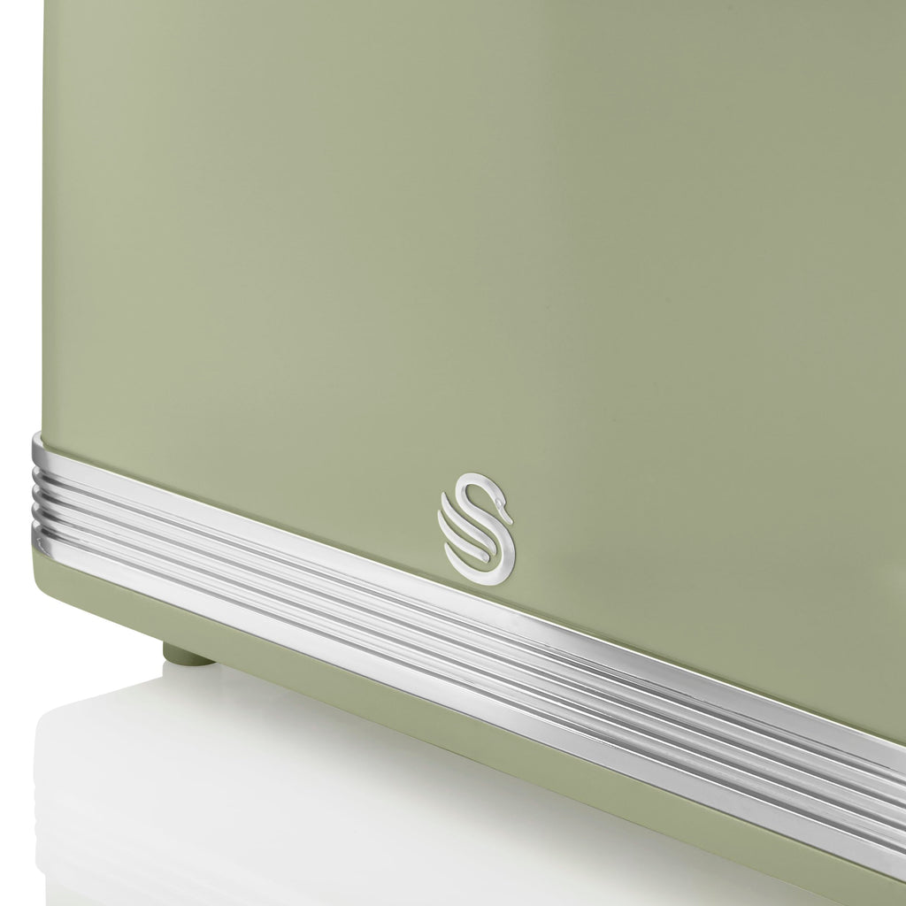 Swan Retro 4-Slice Toaster – 1600W with 6 Browning Levels, Green