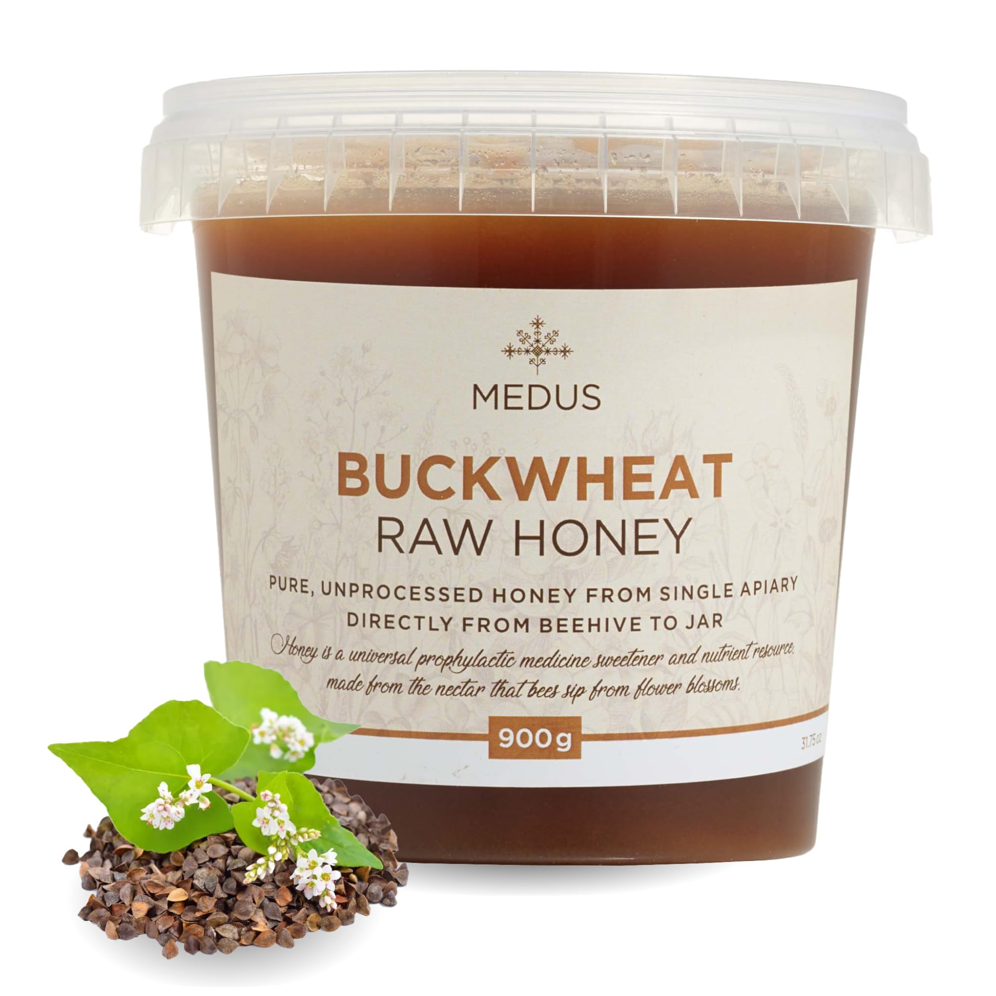Earthbreath Raw Buckwheat Honey – 100% Natural & Sustainable – 900g