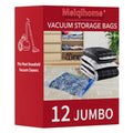 Vacuum Storage Bags 12 Jumbo, Space Saver Sealer Bags, Airtight Compression Bags for Clothes, Pillows, Comforters, Blankets, Bedding